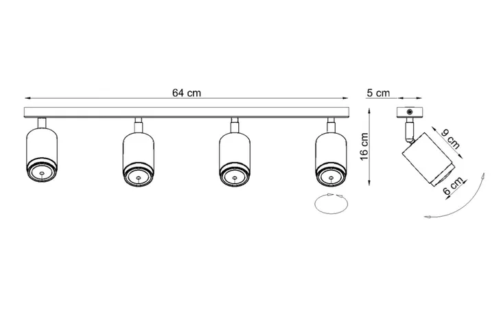 lampa-sufitowa-wiszaca-plafon-4x-gu10-led-cerlux-idun-czarno-srebrna-spot-dlugosc-wysokosc-16-cm