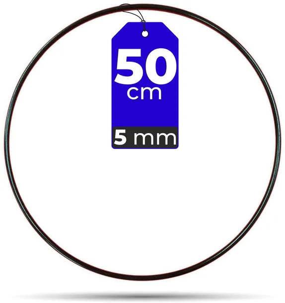 Koło Obręcz Makrama CZARNA 50 cm 5 mm MOCNY DRUT