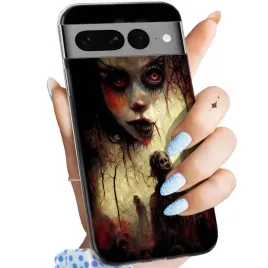 etui-do-google-pixel-7-pro-wzory-halloween-zombie-dynie-czaszki-czarownice