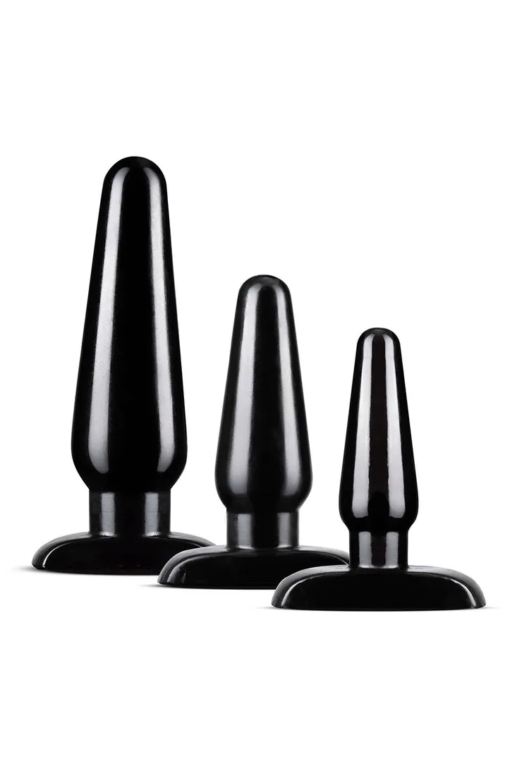 blush-zestaw-korkow-anal-adventures-basic-plug-kit-black