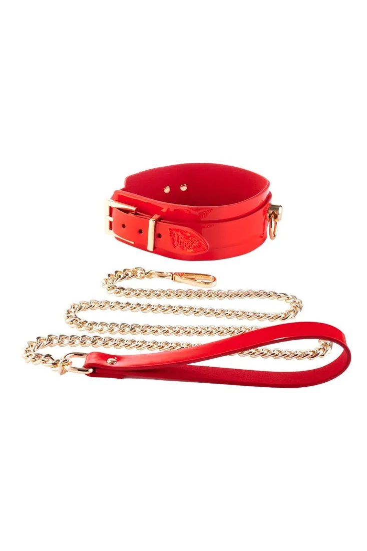 kinky-diva-o-ring-collar-leash-red-gold-rodzaj-obroza
