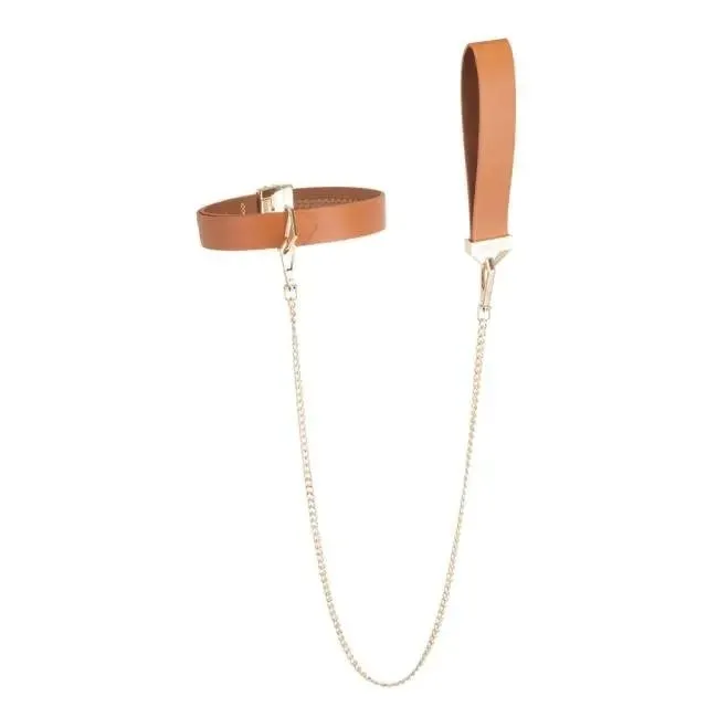 lockink-obrozka-ze-smycza-collar-with-leash-set-brown