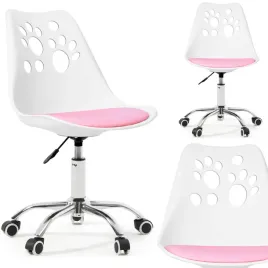 ergonomiczny-fotel-obrotowy-krzeslo-biurowe-dla-dzieci-bialo-rozowe