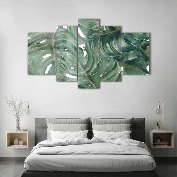 obraz-szklo-akrylowe-tryptyk-scienny-monstera-format-poziomy