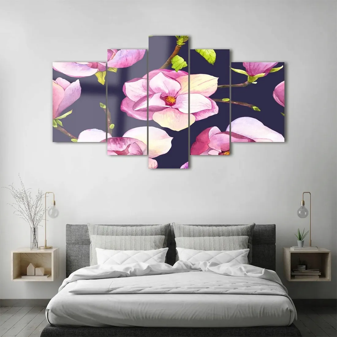 obraz-szklo-akrylowe-tryptyk-scienny-magnolia