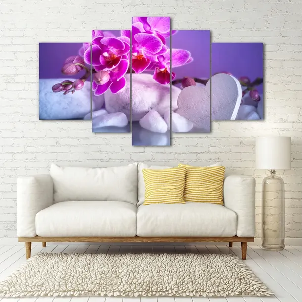 obraz-szklo-akrylowe-orchidea-i-serce-material-wykonania-inny