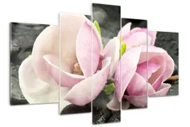 foto-obraz-akrylowy-tryptyk-magnolia-kamien-zen