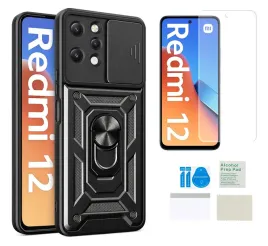 etui-pancerne-do-xiaomi-redmi-12-4g-5g-slide-ring-czarny-folia-ochronna