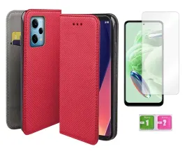 etui-z-klapka-do-xiaomi-redmi-note-12-5g-pokrowiec-czerwony-szklo-na-ekran