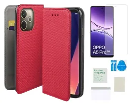 etui-z-klapka-do-oppo-a5-pro-5g-case-smart-magnet-czerwony-folia-ochronna