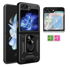 etui-pancerne-do-samsung-galaxy-z-flip-5-czarny-case-slide-ring-szklo-9h