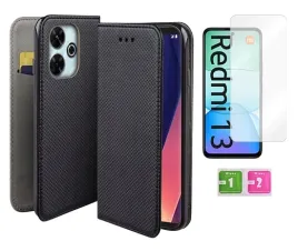 etui-z-klapka-do-xiaomi-redmi-13-4g-13-5g-czarny-smart-magnetic-szklo