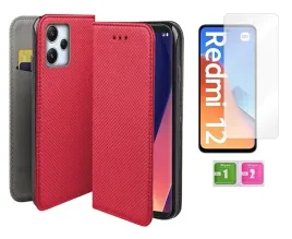 etui-z-klapka-do-xiaomi-redmi-12-4g-czerwony-smart-magnet-szklo-na-ekran