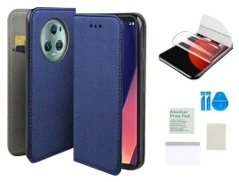 etui-z-klapka-do-honor-magic-5-pro-niebieski-magnet-folia-ochronna-tpu