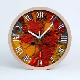 drewno-stylowy-zegar-do-kuchni-przyprawy-fi-25-cm