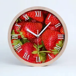 drewno-stylowy-zegar-do-kuchni-truskawki-fi-25-cm