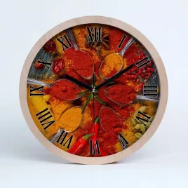 drewno-stylowy-zegar-do-kuchni-przyprawy-fi-25-cm
