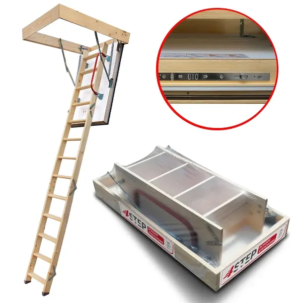 Schody Strychowe NORDIC 87mm 120x70 0,44W CIEPŁE H310 cm + uszczelka Gratis