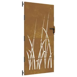furtka-ogrodowa-85x175-cm-stal-kortenowska-motyw-trawy