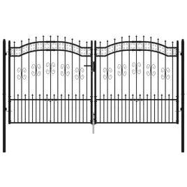 brama-z-grotami-czarna-305x198-cm-malowana-proszkowo-stal