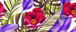 fototapeta-flizelina-kwiaty-liscie-250x104