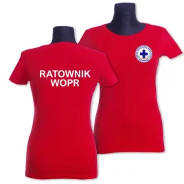 koszulka-damska-logo-wopr-ratownik-wopr-czerwona