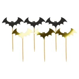 pikery-halloween-nietoperze-zloto-czarne-6-szt