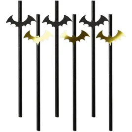 slomki-halloween-nietoperze-zloto-czarne-195-cm-6-szt