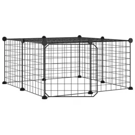 klatka-dla-zwierzat-z-bramka-12-paneli-czarna-35x35-cm-stal