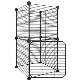 klatka-dla-zwierzat-z-bramka-8-paneli-czarna-35x35-cm-stal