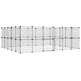 klatka-dla-zwierzat-z-bramka-44-panele-czarna-35x35-cm-stal