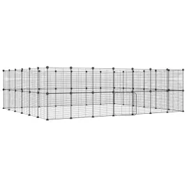 klatka-dla-zwierzat-z-bramka-52-panele-czarna-35x35-cm-stal