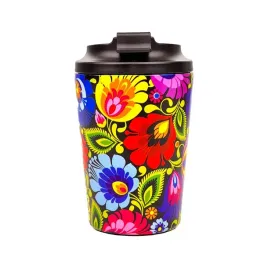 kubek-termiczny-folk-350-ml-wzory-lowickie-czarny-folkstar