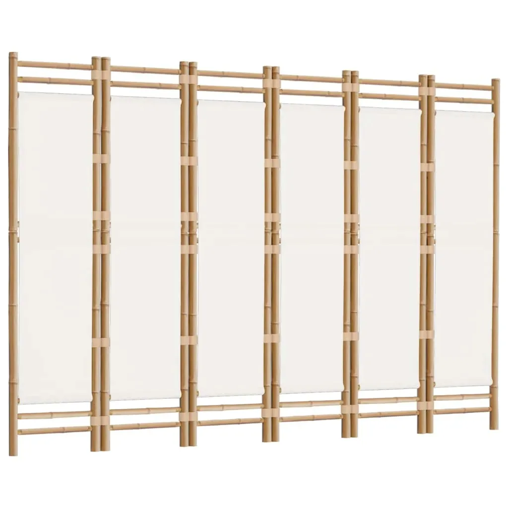 skladany-parawan-6-panelowy-240-cm-bambus-i-plotno-stan-nowy