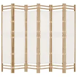skladany-parawan-6-panelowy-240-cm-bambus-i-plotno-stan-nowy