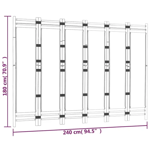 skladany-parawan-6-panelowy-240-cm-bambus-i-plotno-stan-nowy