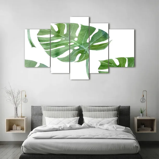obraz-szklo-akrylowe-tryptyk-scienny-monstera-format-poziomy
