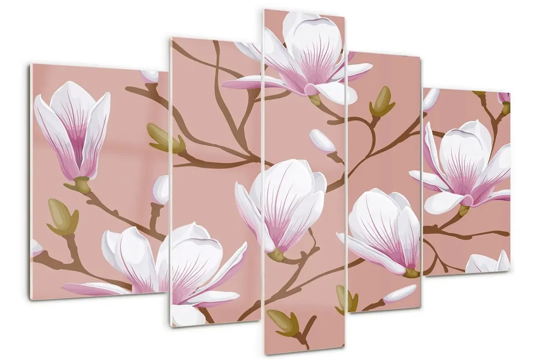 obraz-szklo-akrylowe-tryptyk-scienny-magnolia