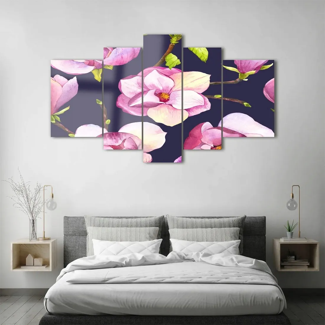 obraz-szklo-akrylowe-tryptyk-scienny-magnolia