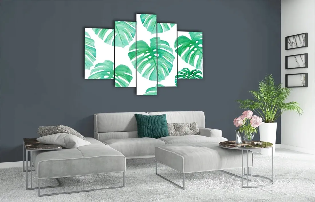 obraz-szklo-akrylowe-tryptyk-scienny-monstera