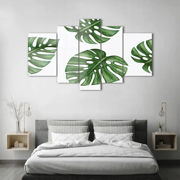 obraz-szklo-akrylowe-tryptyk-scienny-monstera-format-poziomy