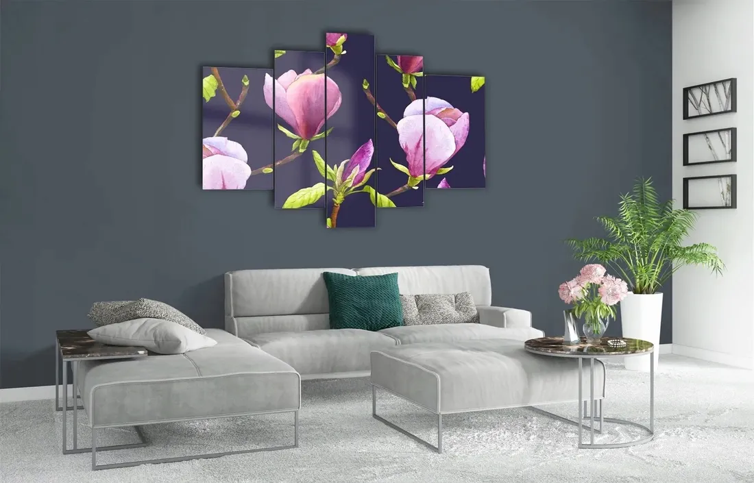 obraz-szklo-akrylowe-tryptyk-scienny-magnolia