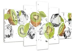 obraz-szklo-akrylowe-tryptyk-scienny-kiwi-i-woda