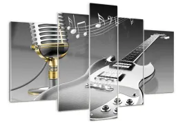 obraz-akrylowy-tryptyk-zdjecie-gitara-i-mikrofon
