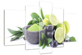 obraz-akrylowy-tryptyk-zdjecie-limonki-i-kamienie