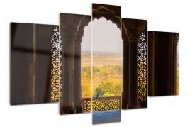 obraz-akrylowy-tryptyk-sypialnia-fort-agra-indie