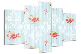 obraz-akrylowy-tryptyk-na-sciane-roze-i-ornamenty
