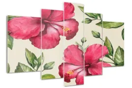 obraz-akrylowy-tryptyk-na-sciane-rozowy-hibiskus