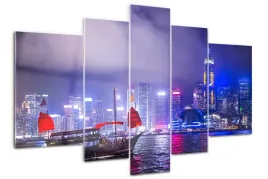 obraz-akrylowy-tryptyk-na-sciane-hong-kong-noca