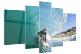 obraz-akrylowy-tryptyk-do-salonu-surfer-na-fali